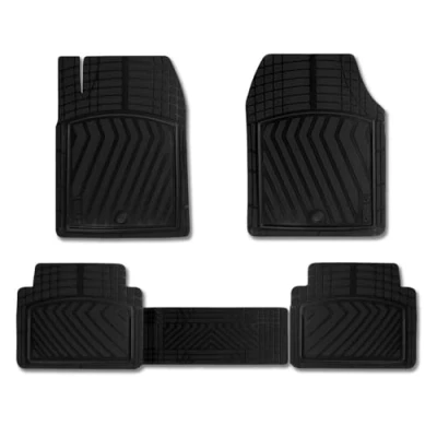 Abbildung von Fußmatten Gummimatten Universal 3D Antirutsch Gummi TPE Schwarz 4X