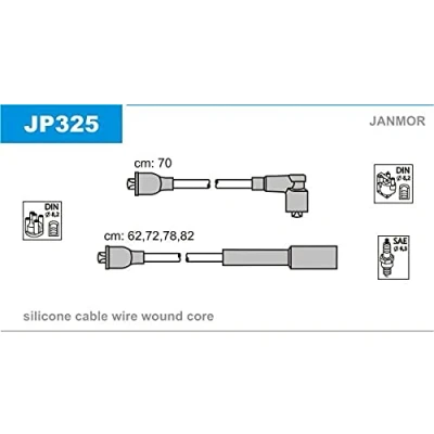Abbildung von JANMOR JP325 Zündkabelsatz SUZUKI: SWIFT 1, DAIHATSU: CHARADE 2, SUBARU: Vivio