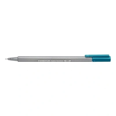 Abbildung von STAEDTLER 334 59 Fineliner triplus (ergonomische Dreikantform, hohe Qualität, superfeine Spitze, Linienbreite 0,3 mm, Set mit 10 Stück) opalgrün