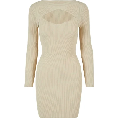 Abbildung von Urban Classics CUT OUT Etuikleid, Damen, Größe: Medium, Sand