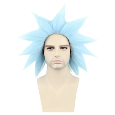 Abbildung von Topcosplay Blaue kurze Perücke für Cosplay Erwachsene Halloween Kostüm Party Perücken