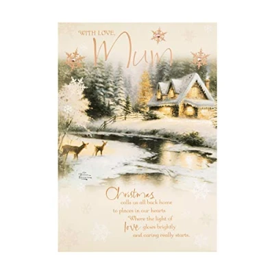 Abbildung von Hallmark Weihnachtskarte für Mama Thomas Kinkade Design