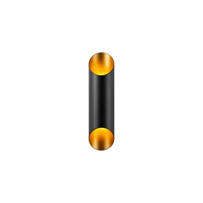 Abbildung von Diagonal geschnittene Wandleuchte Echo 40cm Metall Schwarz und Gold Menzzo