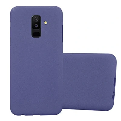 Abbildung von Cadorabo Hülle kompatibel mit Samsung Galaxy A6 Plus 2018 Schutzhülle TPU Silikon Case Frost Design Slim Kratzfest Weiche Gummi Rundumschutz für in Blau