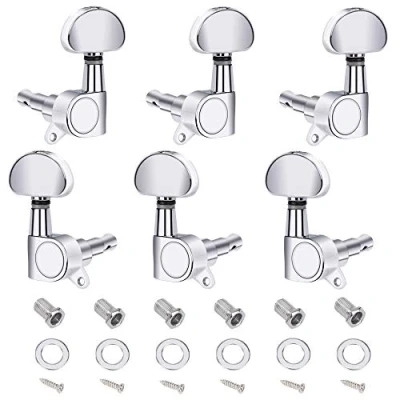 Abbildung von Mechaniken Stimmwirbel 6 Stück Akustikgitarre Knöpfe Gitarren Saiten Stimmgerät, Tuner Leitet Ersatzteile Gitarre Tuning Pegs für Akustische E gitarre(3R 3L)
