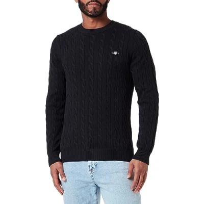 Abbildung von GANT Cable Cneck Strickpullover, Herren, Größe: 4XL, Black