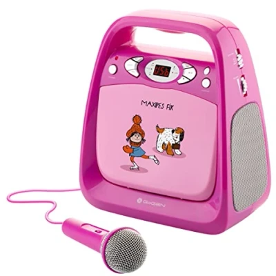Abbildung von GoGEN Karaoke CD Player I Maxipes Bluetooth USB Port Karaokemikrofon Kopfhöreranschluss Karaokeplayer Pink