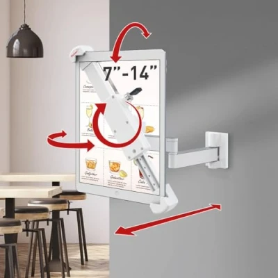 Abbildung von Barkan Abschließbare Tablet Halterung für 17,835,6 cm (714 Zoll), Diebstahlsicherung, volle Bewegung, Gelenkfunktion, 360 Grad drehbare Halterung, passend Apple iPad/Air/Mini, Samsung Galaxy Tab, Fire HD 7/8/10