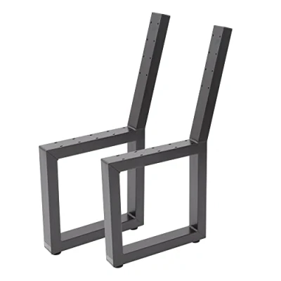 Abbildung von Bankgestell Sitzbank Bank Stuhl Esstisch Sitzecke Metall DIY Gestell Gartenbank (2er Set, Schwarz matt RAL 9005)