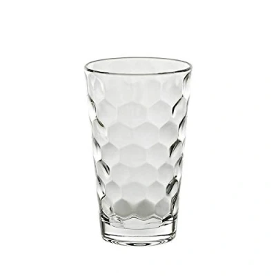 Abbildung von CRISTALICA Longdrinkglas Honey Becher Saft Softdrink Alltagsglas Wabenmuster 410ml klar