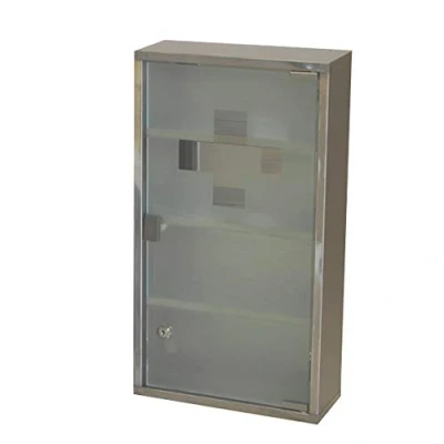 Abbildung von Natsen Medizinschrank Arzneischrank Erste Hilfe Schrank Arzneimittelschranks Wandschränke Edelstahl, 4 Fächer 60 * 30 12 cm(Silber)