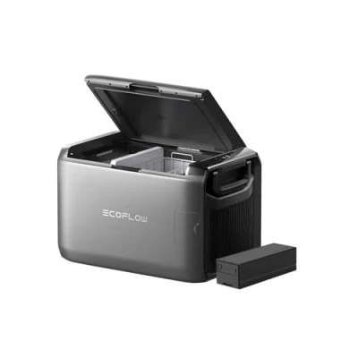 Abbildung von ECOFLOW Glacier Classic Tragbare Kühlbox 55L mit 298 Wh Zusatzakku, Zweizonen Autokühlbox, 39 Stunden netzunabhängige Kühlung, Stromversorgung über Netz/Solar/Auto, für Camping, Roadtrips, Angeln