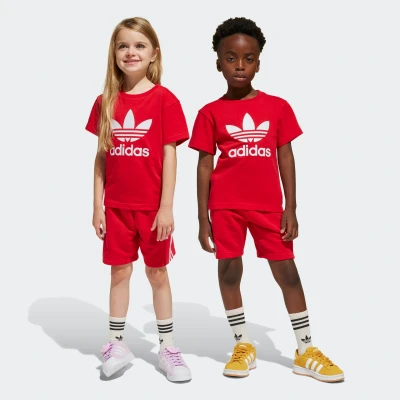 Abbildung von adidas Originals TEE Unisex SET Tshirt print für Kinder, Größe: 122, Better scarlet