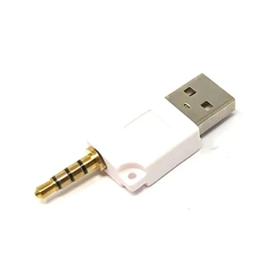 Abbildung von System S Audio USB Adapter 3,5 mm Klinke Stecker zu 2.0 Typ A AUX Kabel in Weiß