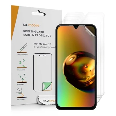 Abbildung von kwmobile 6X Displayschutzfolie kompatibel mit Samsung Galaxy A15 5G Folie klare Schutzfolien Set in transparent