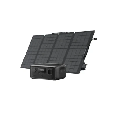 Abbildung von ECOFLOW RIVER 3 Tragbare Powerstation mit 110W Solarpanel Powerstation, 245Wh LFP Batterie, bis zu 600W, GaN verdoppelt Laufzeit