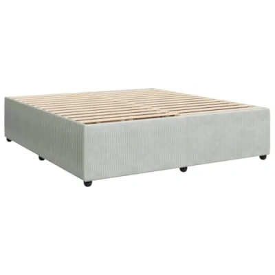 Abbildung von vidaXL Bettgestell, Bettrahmen mit Lattenrost, Doppelbett Polsterbett für Schlafzimmer, Bett Schlafzimmerbett, Hellgrau 180x200cm Samt