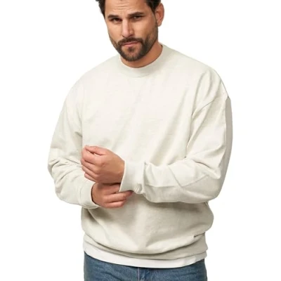 Abbildung von Soulstar Herren Oversize Sweatshirt Rundhals Ausschnitt Pullover Crew Neck Einfarbig Sweater Für Männer S2_PRE Oatmeal M