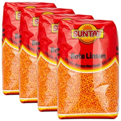 Abbildung von Suntat Orientalische Rote Linsen aus der Türkei im 4er Set à 1 kg je Packung (4 kg)