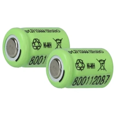 Abbildung von vhbw 2 x NI MH 1/3 AAA Akku Zelle Rohzelle, Industriezelle 150mAh (1.2V) kompatibel mit die Verwendung in Akkus im Modellbau usw.