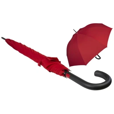 Abbildung von iX brella Langregenschirm Fiberglas, XL 110 cm groß, stabil, mit Automatik, überschlagfähigem Dach windproof rot