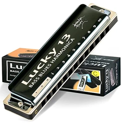 Abbildung von East top Lucky 13 Bass Plus Blues harmonica Holes Diatonic Harp Mouth Organ Professional Richter C key for Adults