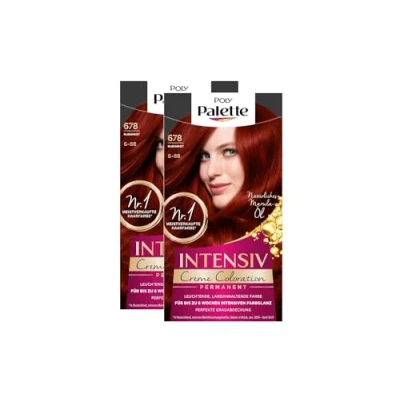 Abbildung von POLY PALETTE Intensiv Creme Coloration 6 88/678 Rubinrot Stufe 3 (2 x 115 ml), permanente für bis zu 8 Wochen intensiven Farbglanz &amp; 100% Grauabdeckung