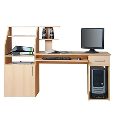Abbildung von VOGL Möbelfabrik Schreibtisch &quot;Don&quot;, mit Tastatur &amp; Druckerauszug, Breite 137,5 cm, Made in Germany