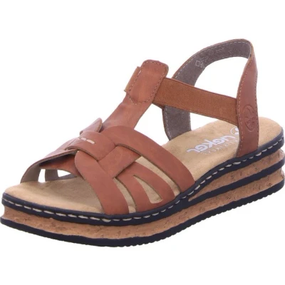 Abbildung von Rieker Plateausandalette, Damen, Größe: 38, Braun Schuhe