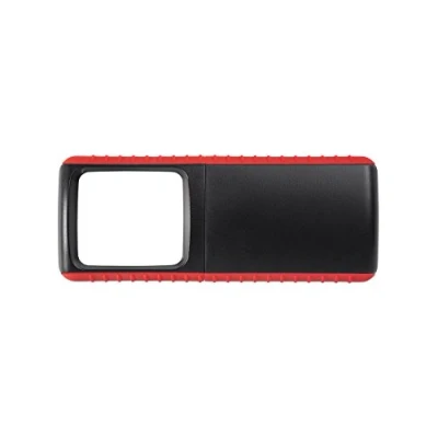 Abbildung von Wedo 271741502 Lupe Outdoor Rechtecklupe (mit LED Beleuchtung inklusive Batterien) schwarz/rot