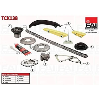 Abbildung von FAI AutoParts TCK138 Steuerkettensatz mit Dichtungen, Zahnrädern Simplex, Rollenkette FORD: Transit Mk6 Kastenwagen, Bus