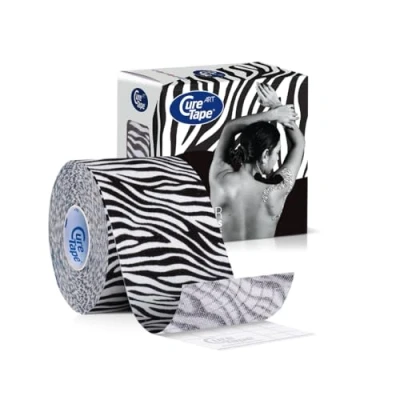 Abbildung von CureTape® Kinesiotapes Wasserfestes &amp; Elastisches Kinesiologie Tape Hautfreundliche Kinesiotape Latexfrei Hypoallergen Sporttape für Verletzungen Beschwerden 5cm x 5m (Zebra)