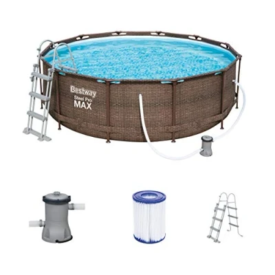 Abbildung von Bestway Steel Pro 56709, 9150 l, Gerahmter Pool, Braun, 39,6 kg