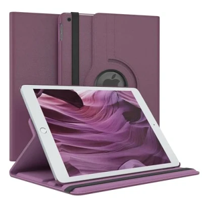 Abbildung von EAZY Case Tablet Hülle für iPad 2019 2020 2021 Schutzhülle 10.2 Zoll Smart Cover Rotationcase zum Aufstellen Klapphülle 360 drehbar mit Standfunktion Tasche Kunstleder Lila