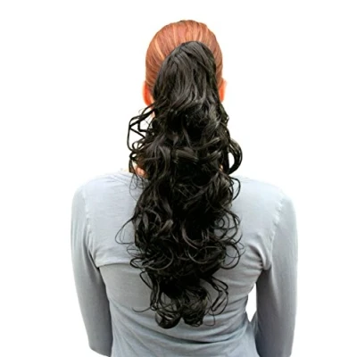 Abbildung von WIG ME UP C128 2 Haarteil mittellang SCHWARZ gelockt