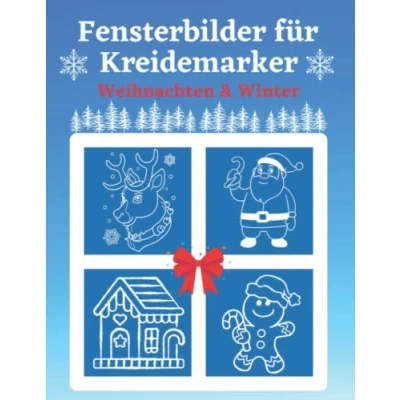 Abbildung von Fensterbilder für Kreidemarker Weihnachten &amp; Winter: Weihnachtliche Fensterdeko Schablonen Vorlagen ... schöne Motive Color Erwachsene und Kinder