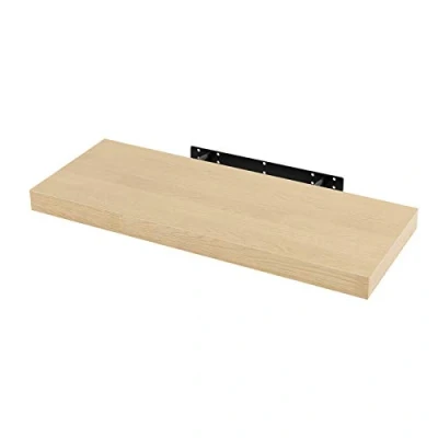 Abbildung von WOLTU Wandboard Wandregal CD DVD Regal Bücherregal Schweberegal Holz Board 100x22.9x3.8cm gelb Eiche für Büro, Wohnzimmer, Schlafzimmer, Küche RG9317kei