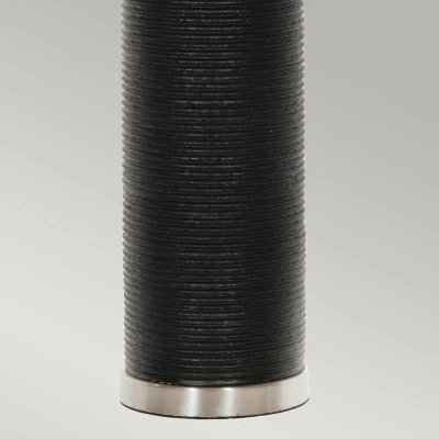 Abbildung von Elstead Lighting RIPPLE TL BLK W Tischleuchte E27 1x60W Porzellan schwarz mit weißem Schatten, Kunstseide weiß L:36cm H:65cm B:36cm
