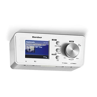 Abbildung von Karcher RA 2035D Digitalradio (DAB) (Digitalradio (DAB), UKW mit RDS, 1,5 W, Bluetooth, Wecker, Farbdisplay, Timer, Wandmontage)