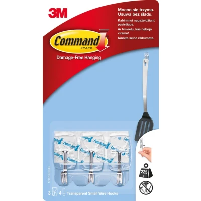 Abbildung von Haken Command Transparent Metallgriff 3 1 Stk.