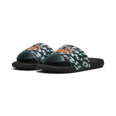 Abbildung von Cool Cat Poised 2 Race Slides Jugendliche PUMA Black Orange Glo Safe Lake Blue