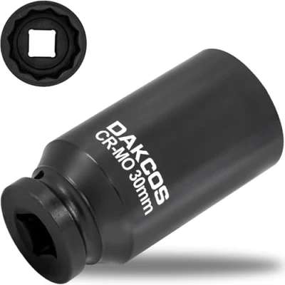 Abbildung von DAKCOS SW 30mm Vielzahn Nuss Schlagschrauber Antriebswellen Werkzeug Kraft Stecknuss 12 Kant 12,5 mm (1/2&quot;) CR MO