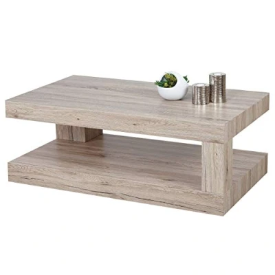 Abbildung von Mendler Couchtisch HWC A32, Wohnzimmertisch, 3D Struktur 40x110x60cm MVG Zertifiziert Sanremo Eicheoptik