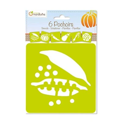 Abbildung von Avenue Mandarine 42452MD Set mit 6 Schablonen, 15 x cm, geeignet für Kinder ab 3 Jahren, Filz und Farbstifte, Farben oder Farbbomben, Gemüse, 1