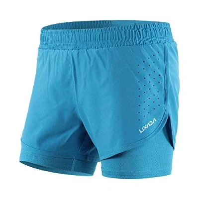 Abbildung von Lixada 2 in 1 Laufhose für Damen Schnell trocknend Atmungsaktiv Aktiv Training Jogging Radsport Shorts mit längerem Innenschuh