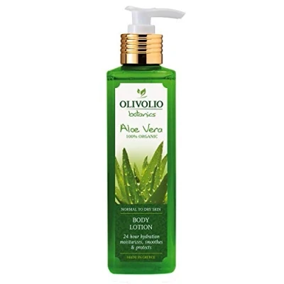 Abbildung von Olivolio botanics 95% natürliche Körperlotion mit 100% Aloe Vera ohne Mineralöl und Parabene 250 ml