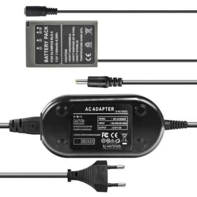 Abbildung von Netzteil mit Akkuadapter für Olympus OM D E M10 Mark II, Pen P3, PL2, PL3, PL5, PL6, PL8, PL9 ersetzt BLS 5 8,3V 2A