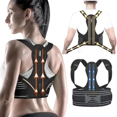 Abbildung von Rücken Geradehalter, Rückenstützgürtel Haltungskorrektur Damen Herren, Haltung Korrektur Gurt, Back Posture Corrector, Verstelbare Haltungstrainer Rückengurt für Schulter Nacken Rückenstütze(38&#039; 48&#039;)