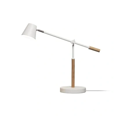 Abbildung von Unilux LED Schreibtischlampe Vicky, skandinavisch, dimmbar, weiß mit Holz