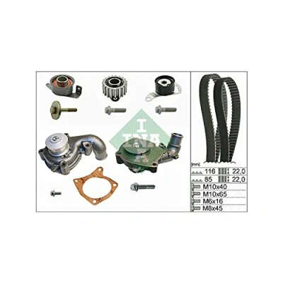 Abbildung von INA 530 0104 31 Wasserpumpe + Zahnriemensatz mit FORD: Fiesta 4, Escort 6 Kombi, Mk4 Kastenwagen
